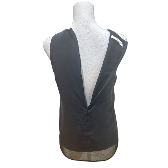 Cedric Charlier Black Sleeveless blouse netting hem size 8 - Picture 8 of 10